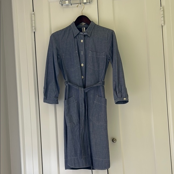 MHL Margaret Howell blue cotton chambray dress size II EUC. - Picture 2 of 11
